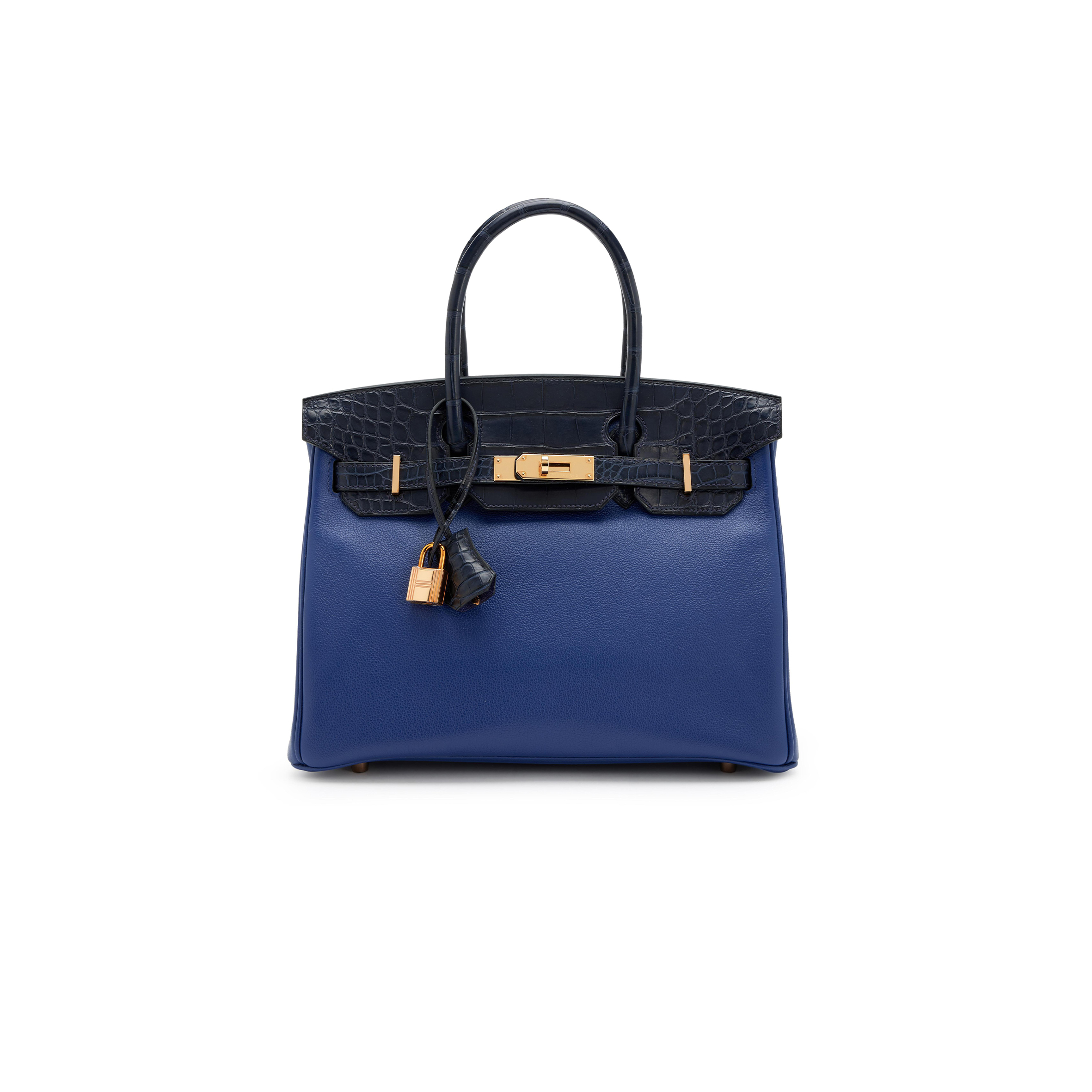 H**mes master birkin 25 crocodile and togo leather two-tone gold buckle h076216cka2 (25*20*13cm)